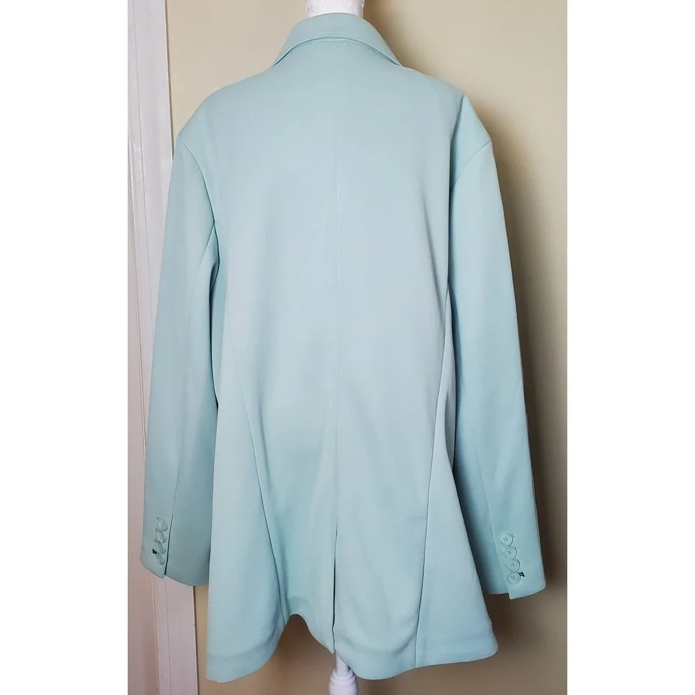 NWT Adidas‎ Ivy Park Women's Suit Jacket 4X Green Tint Streetwear Stripe FLAW